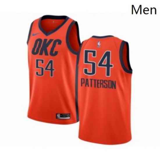 Mens Nike Oklahoma City Thunder 54 Patrick Patterson Orange Swingman Jersey Earned Edition